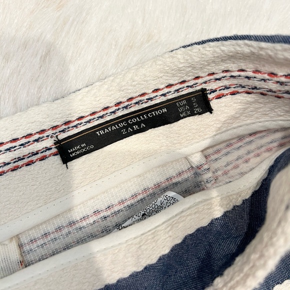 Zara- texture blue white stripe skort - Picture 6 of 9